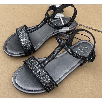 Girls Glittering Sandals - Black