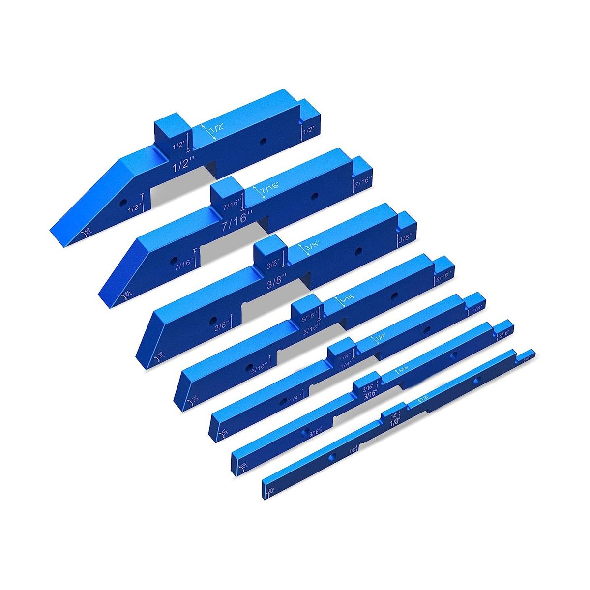 1 Set Up Bars, 7Pcs Router Table Setup Blocks Setup Gauges Block Set for Woodworking Angle Set Up Bars Measuring