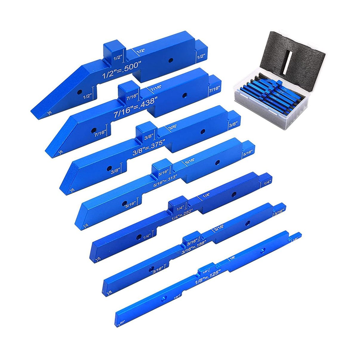 1 Set Up Bars, 7Pcs Router Table Setup Blocks Setup Gauges Block Set for Woodworking Angle Set Up Bars Measuring