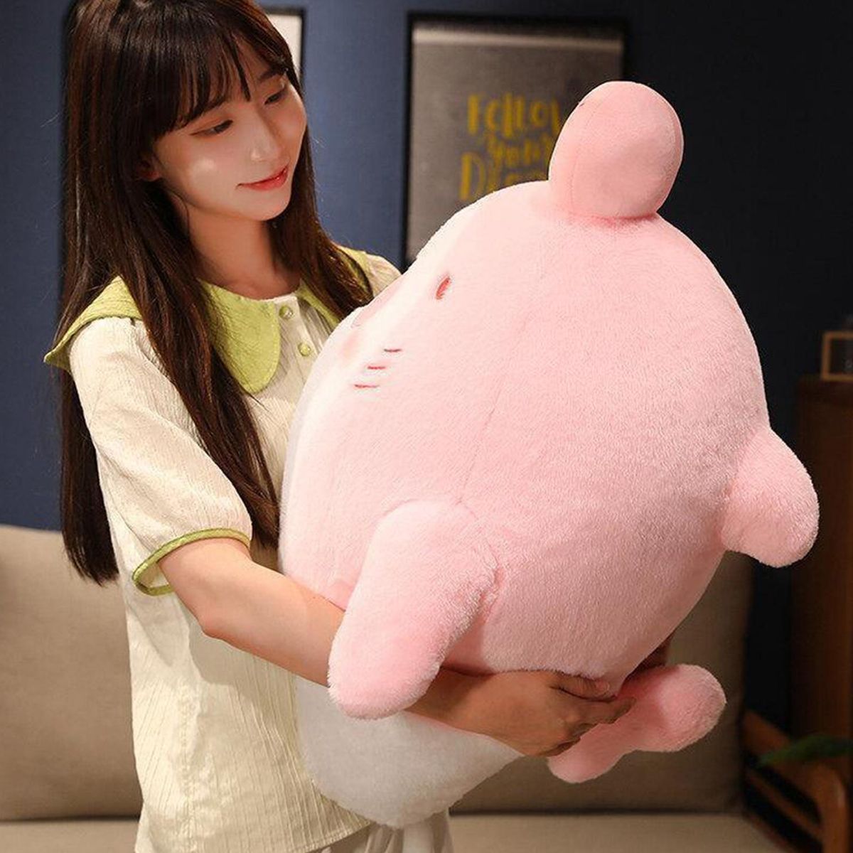 Plush Shark Pillow Giant Shark Toy Couple Stuffed Animal Doll Pink
