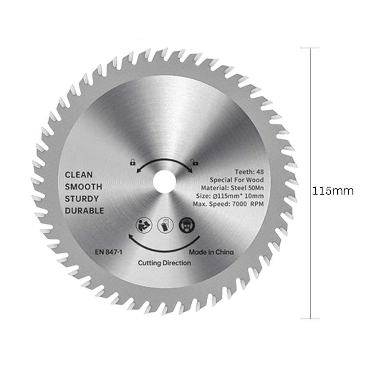 115mm Circular Saw Blade TCT Wood Cutter Alloy Steel 48 Teeth Carbide Finishing Saws for Woodworking Wood Cutting  Smooth Cutting 1-1/4 inch (32MM) Arbor