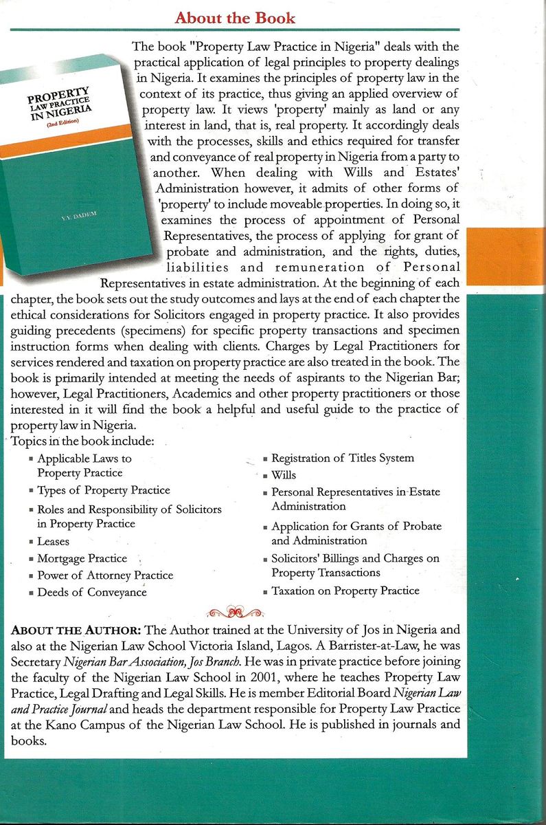 PROPERTY LAW PRACTICE IN NIGERIA
