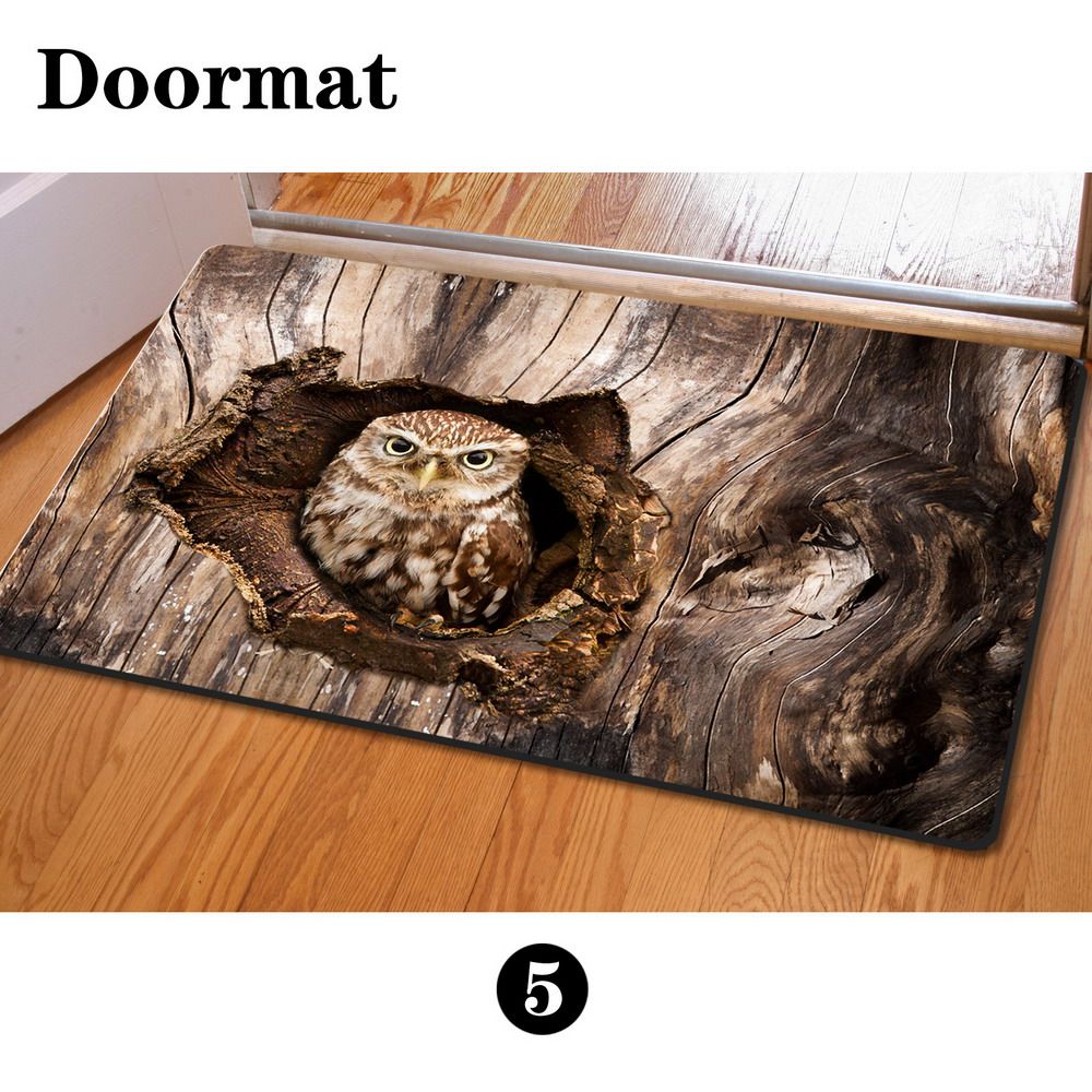 Floor Mats 400*600mm 3d Owl Animal Print House Doo