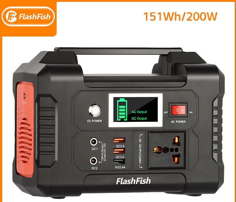 Portable Power Station With LCD Display & AC DC Output