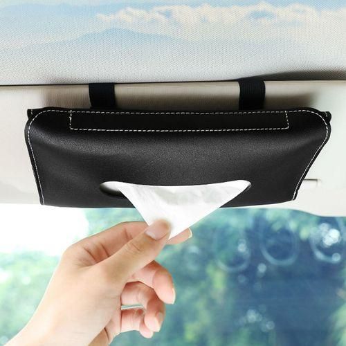 Car Tissue Box Towel Sets Car Sun Visor PU Leather Tissue
