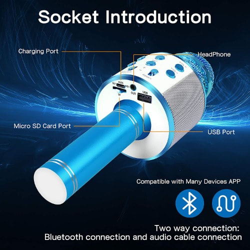 Professional Bluetooth Wireless Microphone Speaker Handheld