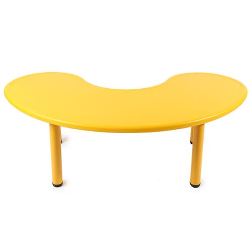 Kindergarten Classroom Adjustable Iron Leg Half Moon Table With 6 Chairs