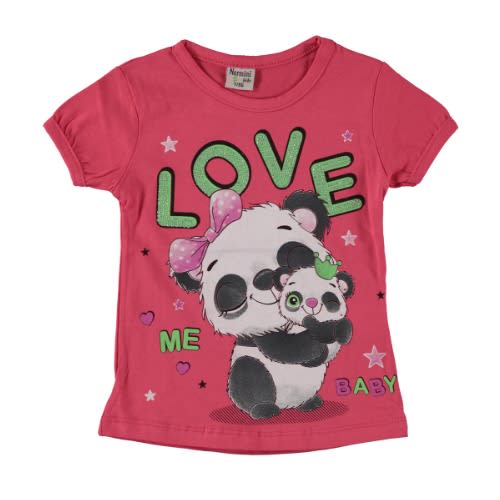 Girl T-shirt Love Me Baby Fuschia Pink
