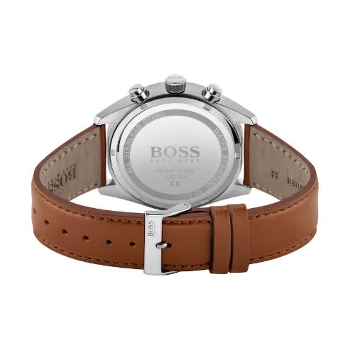 1513118 Chronograph Perforated Leather Watch - Brown