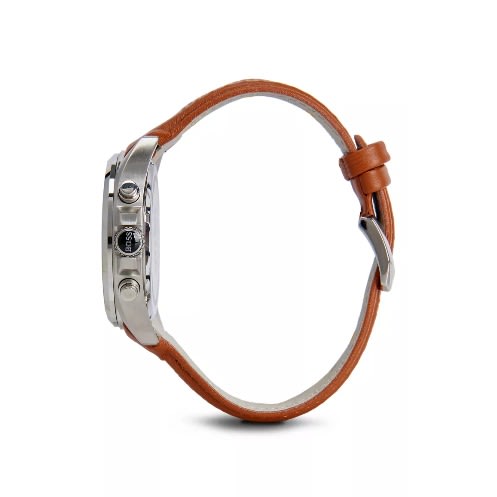 1513118 Chronograph Perforated Leather Watch - Brown