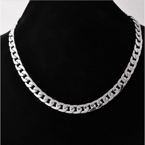 Stainless Steel Cuban Chain Necklace - Silver