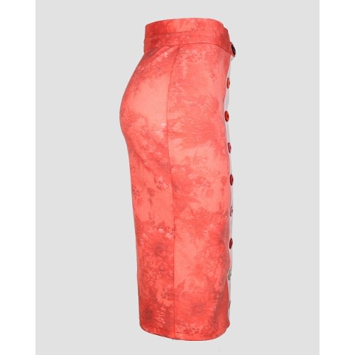 Flowery Adjustable Button Skirt - Multipurpose - Peach
