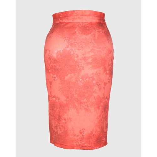 Flowery Adjustable Button Skirt - Multipurpose - Peach