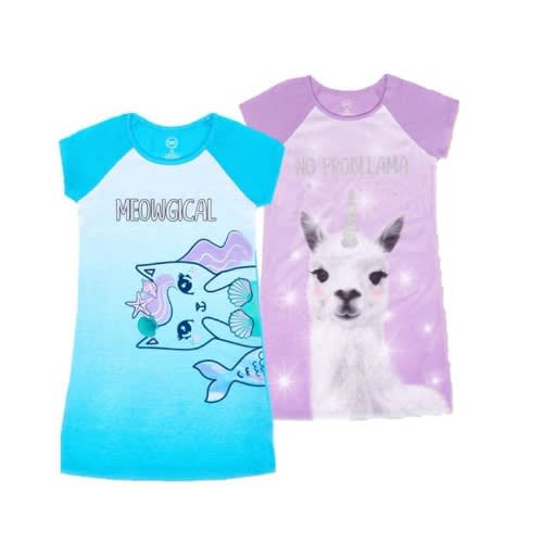 Girls Llama Pyjama Nightgown 2in1(size Run Small)