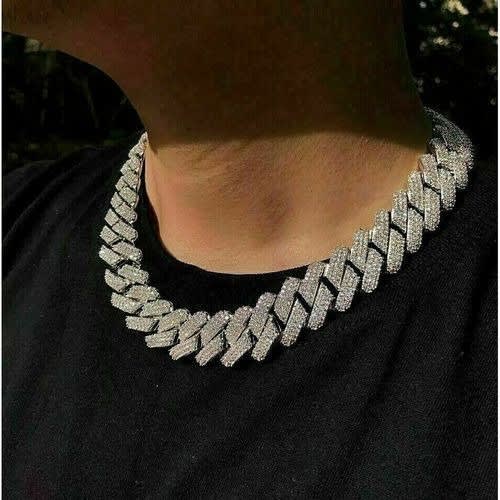 Mens Hip Hop Iced Miami Cuban Chain Necklace