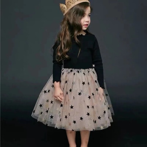 Big Girl Tutu Dress With Star - Black