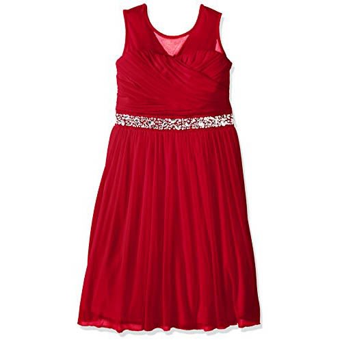 Illusion Shirred Sweetheart Dress For Girls