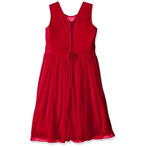 Illusion Shirred Sweetheart Dress For Girls