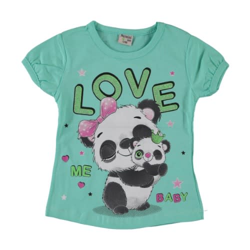 Girl T-shirt Love Me Baby Green