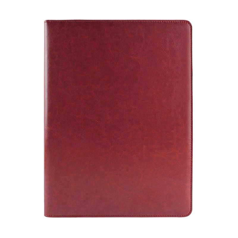 Office Supplies Business Style Leather Document Folder With 30-pages A4 Note Pad & Calculator (Dark Brown)