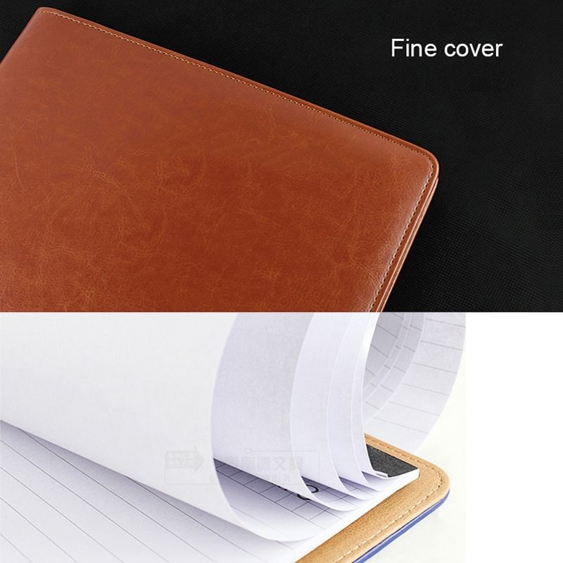 Office Supplies Business Style Leather Document Folder With 30-pages A4 Note Pad & Calculator (Dark Brown)