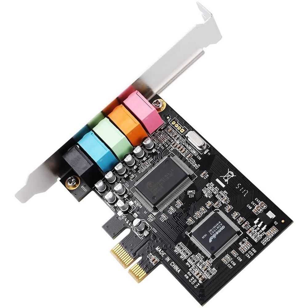 PCIe Sound Card 5.1, PCI Express Surround Card 3D Stereo Audio with High Sound Performance PC Sound Card CMI8738 Chip