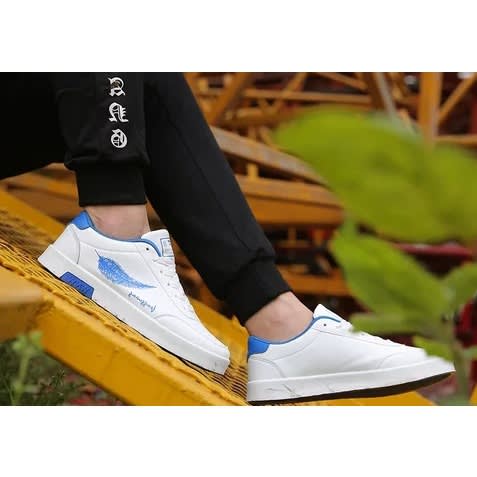 Men's Casual Sneakers - White And Blue