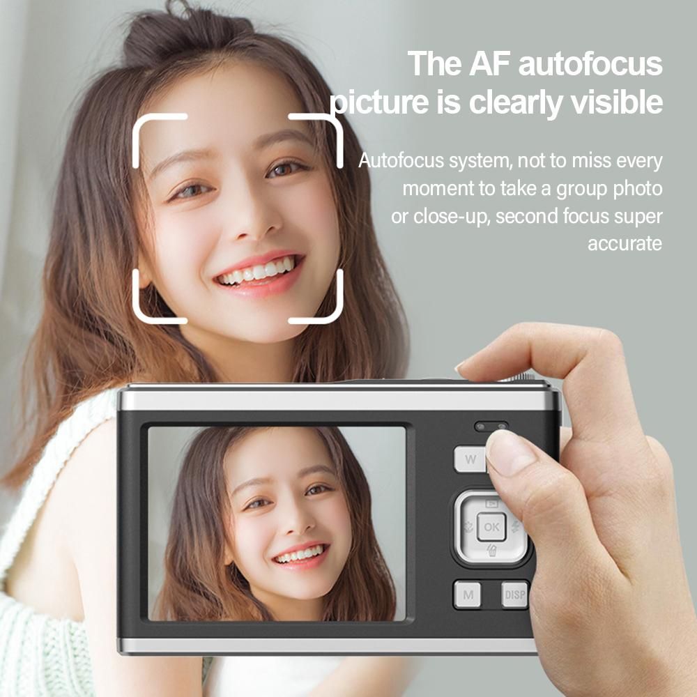 Andoer 2.88-inch Portable Digital Camera Compact Camera 50MP 4K Ultra HD 16X Zoom Auto Focus Self-Timer Anti-shaking with 2pcs Batteries 32GB Memory Card Great Gift for Kids Boys Girls Adult Teenagers Students