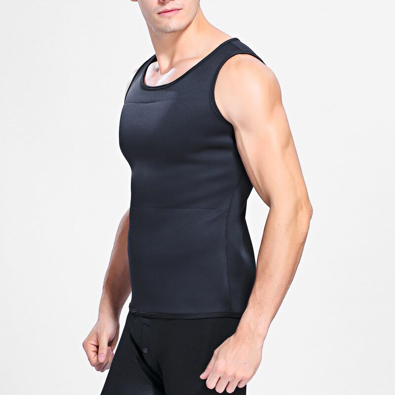 2020 Most Popular Men's Body Shaping Waistband Shrink Underwear Sweat Absorbing Sports Tanks BLACK