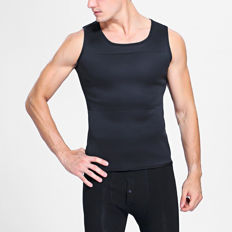 2020 Most Popular Men's Body Shaping Waistband Shrink Underwear Sweat Absorbing Sports Tanks BLACK