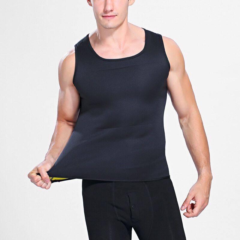 2020 Most Popular Men's Body Shaping Waistband Shrink Underwear Sweat Absorbing Sports Tanks BLACK