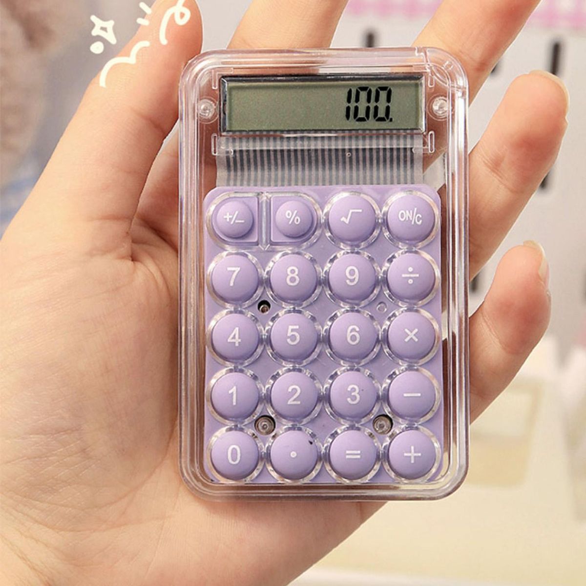 Pocket Calculator 8 Digit Digital Office Calculator Violet