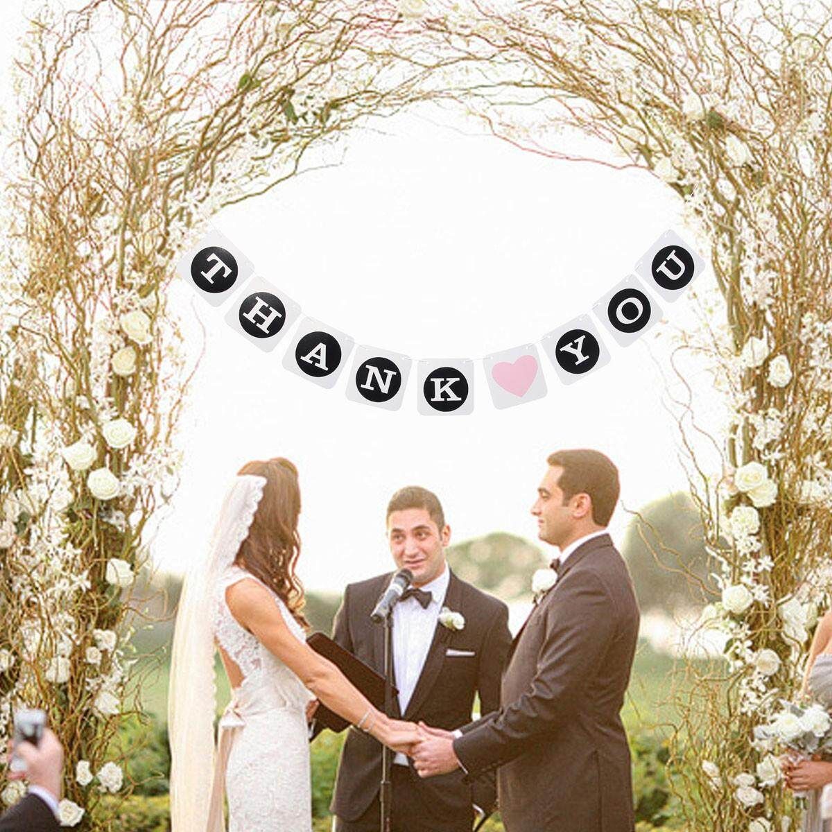 THANK YOU Letter Card Garland Wedding Banner Bunting Sign Married Photo Props