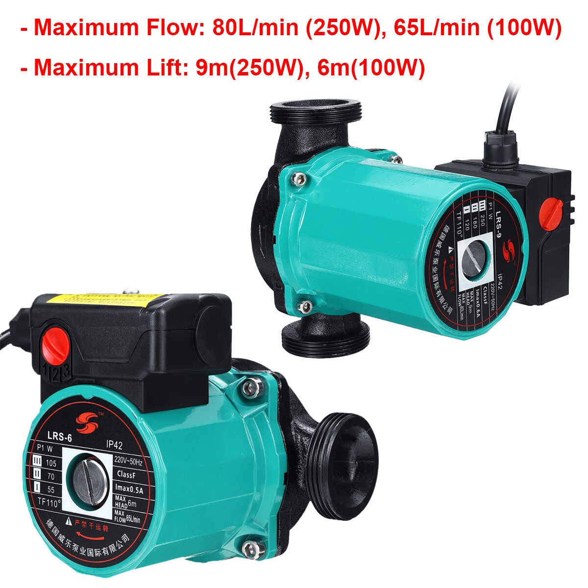 3-Speed 220V Central Heating Circulator Mute Boiler Hot Water Circulating Pump 100w 0.6inch