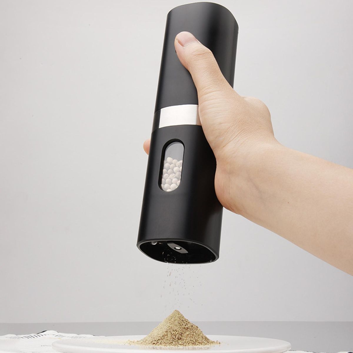 Stainless Steel Pepper Grinder Clearview Spice Mill Led for Salt Black