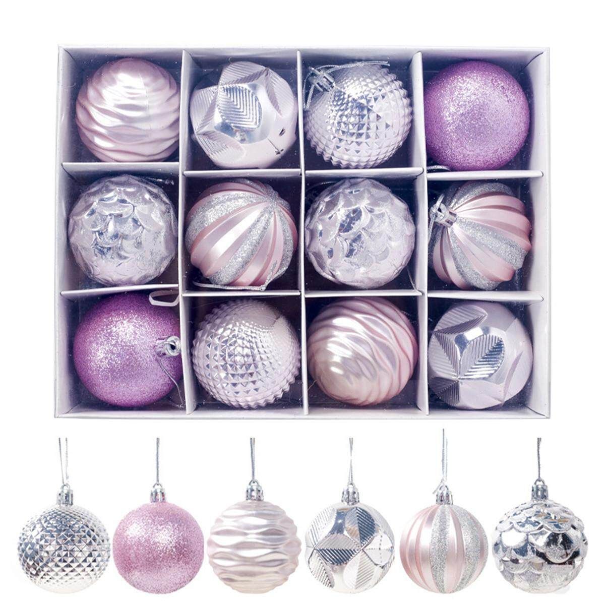 12pcs Christmas Tree Xmas Balls Decorations Baubles Party Wedding Ornament B Pink