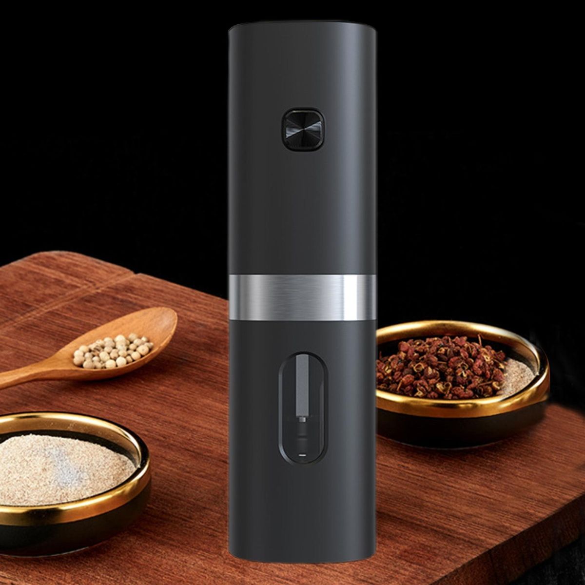 Electric Grinding Tool with Adjustable Knob Clearview Spice for Salt Black