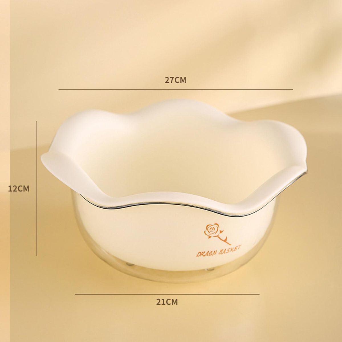 2-in-1 Kitchen Washing Basket Petal Shape Fruit Vegetable