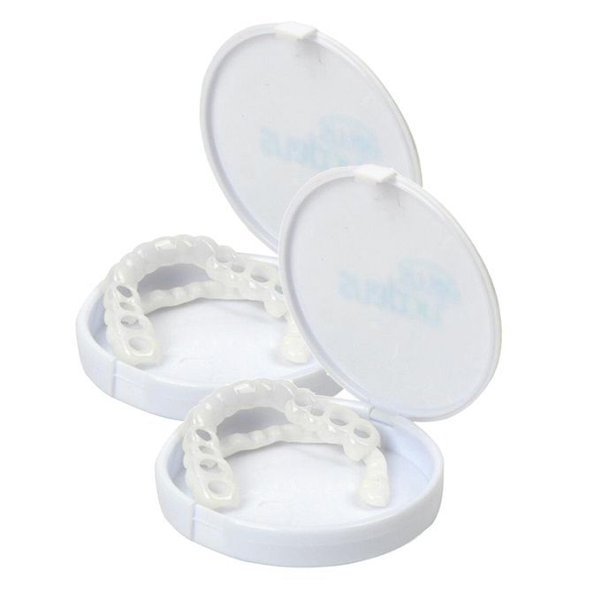 2 Set Perfect  Teeth Veneers False Tooth Covers White Upper  Lower