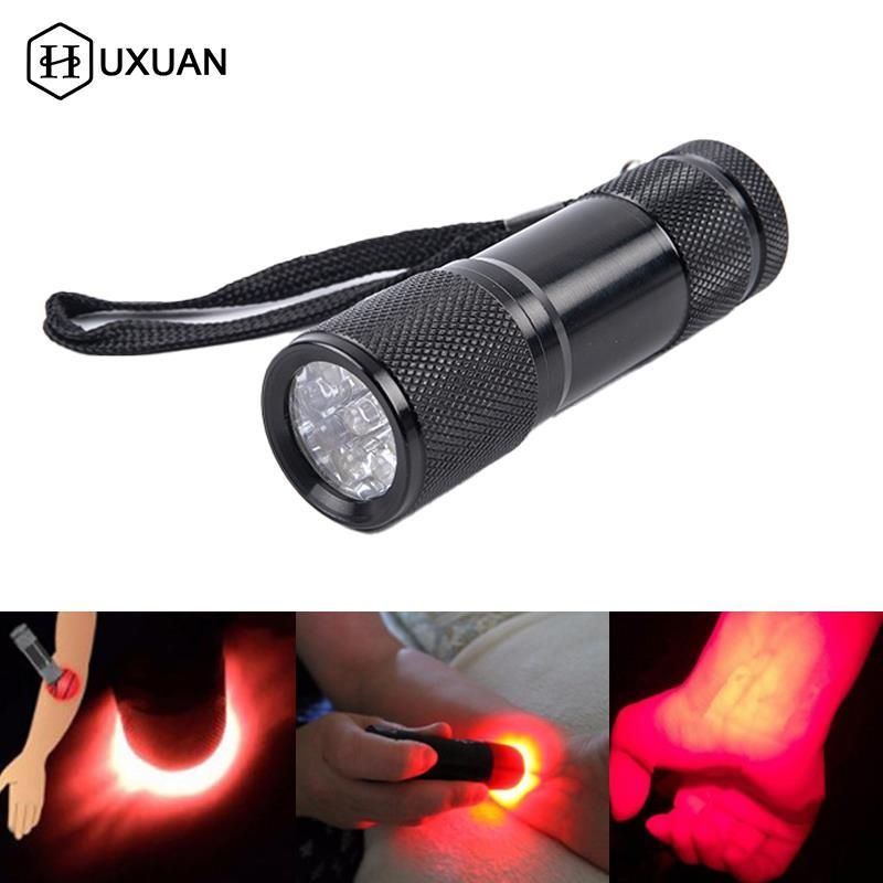 Red LED Flashlight Infrared Vein Imaging 625nm Red Light 9 LED Torch Vein Finder For Nurses Caregivers Clinicians