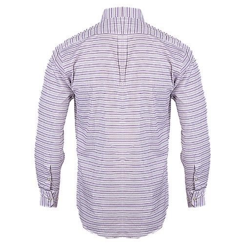 Men's Fitted Striped Long Sleeve Shirt With Chest Pocket