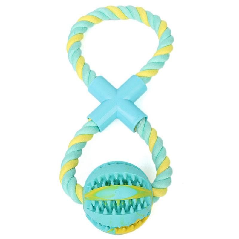 Dog Toy Cotton Rope Rubber Ball Can Be Stuffed Snacks Leak