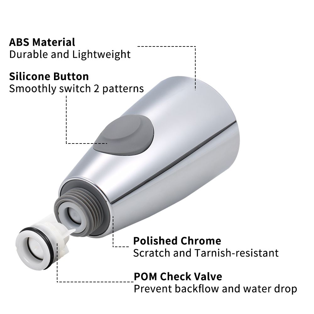 Kitchen Sink Faucet Head 2-Function Pull Out Spray Head With