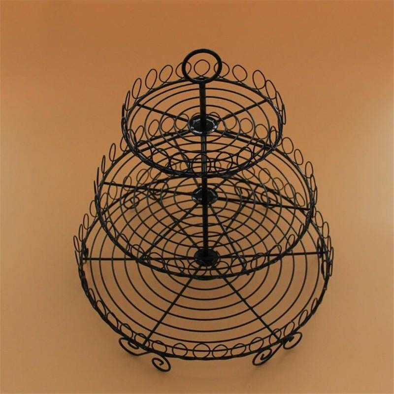 2 Tiers White Lace Iron Cake Stand Cupcake Holder Wedding Decoration Display Rack Dessert Fruit Plate