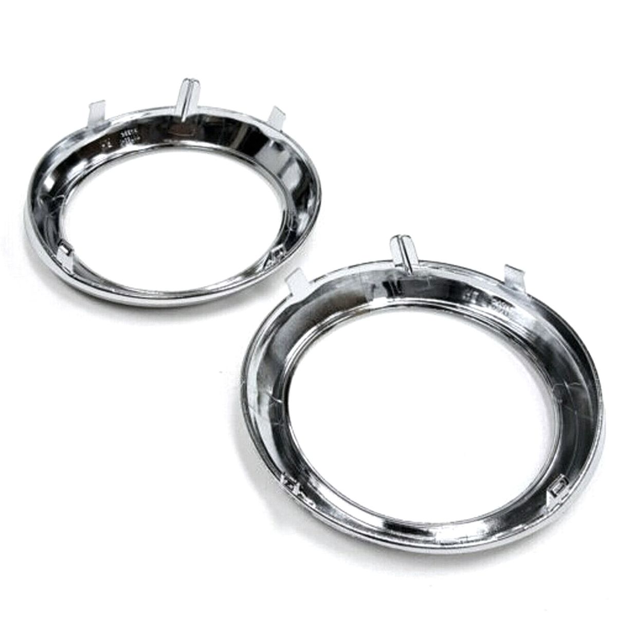 2Pcs Fog Light Covers Chrome Trim Rings Replacement For