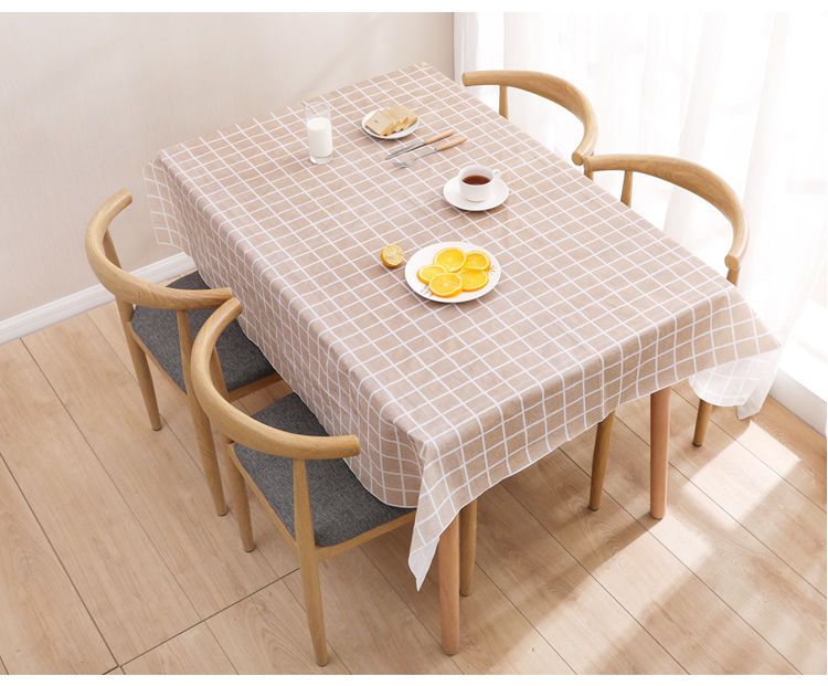 Nordic PVC Waterproof Oilproof Tablecloth Rectangular Printed Plastic Decorative Table Cloth Tapete Mantel Home Decor Brown