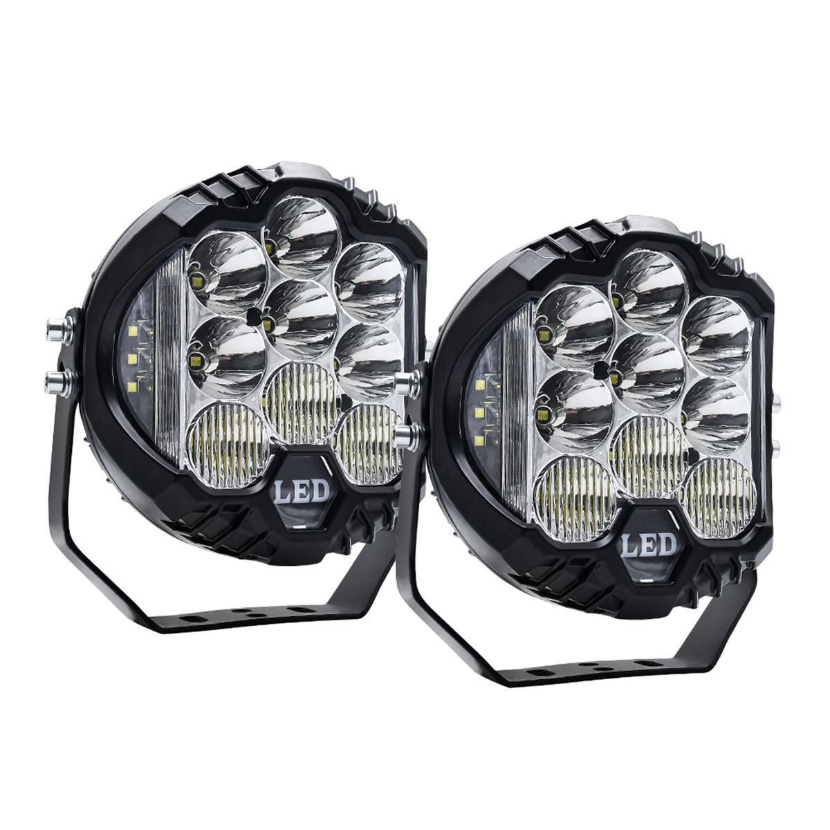 2Pcs 7inch LED Work Light Pods Spot Flood Combo Beam Fog