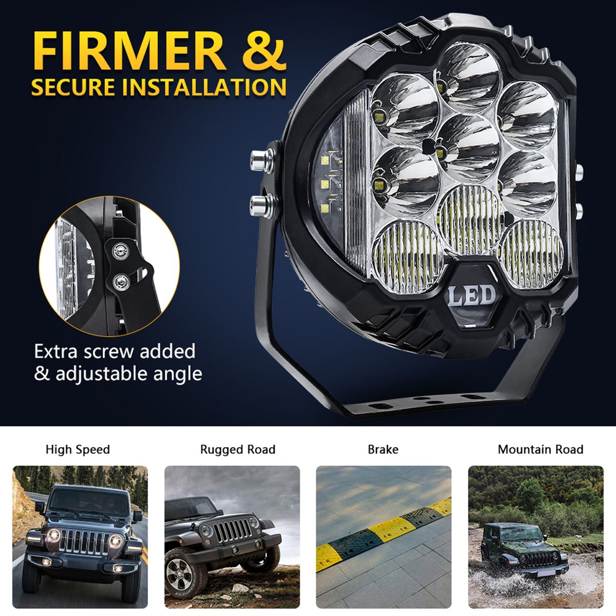 2Pcs 7inch LED Work Light Pods Spot Flood Combo Beam Fog