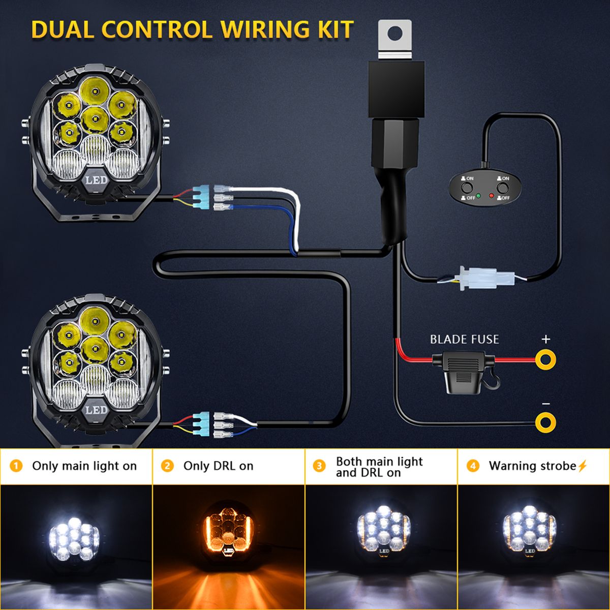 2Pcs 7inch LED Work Light Pods Spot Flood Combo Beam Fog