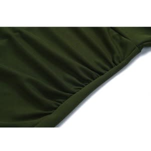 Cross Border Hip Pleated Dress - Green